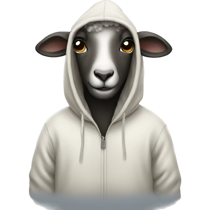 Sheep wearing a hoodie emoji