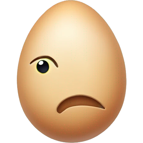Cartoon looking egg emoji