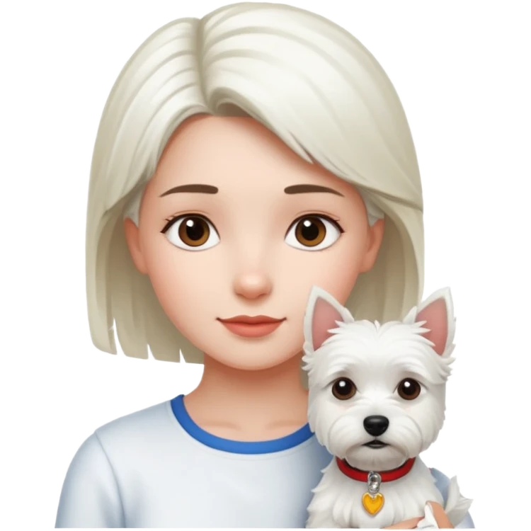Westie with girl emoji