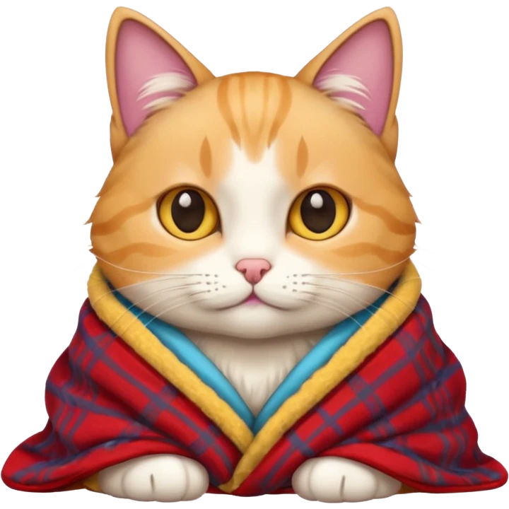 Cat wearing blanket emoji