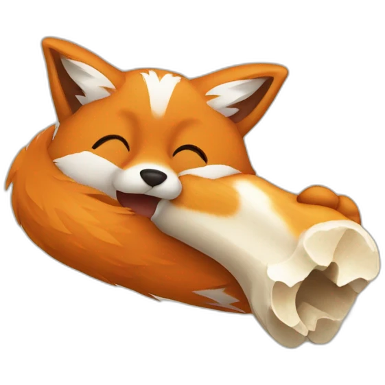 Fox with a bone emoji