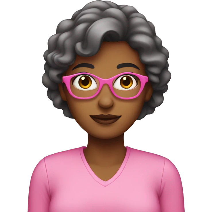 woman wearing pink emoji