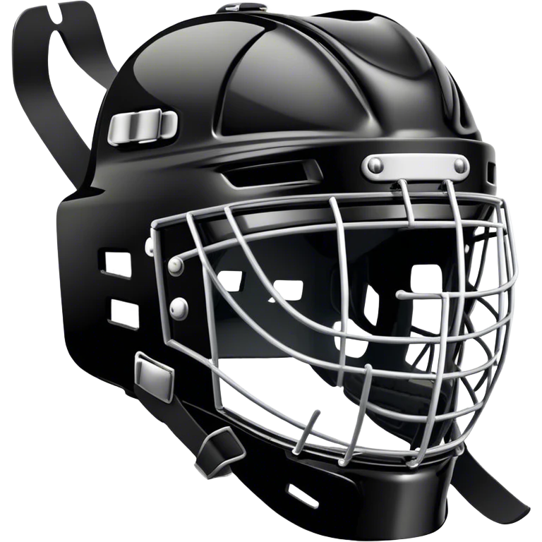 goalie hockey helmet blalck emoji