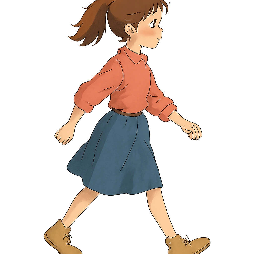 ghibli style person walking emoji