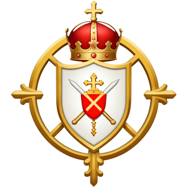 Pope's emblem with a touch of red emoji