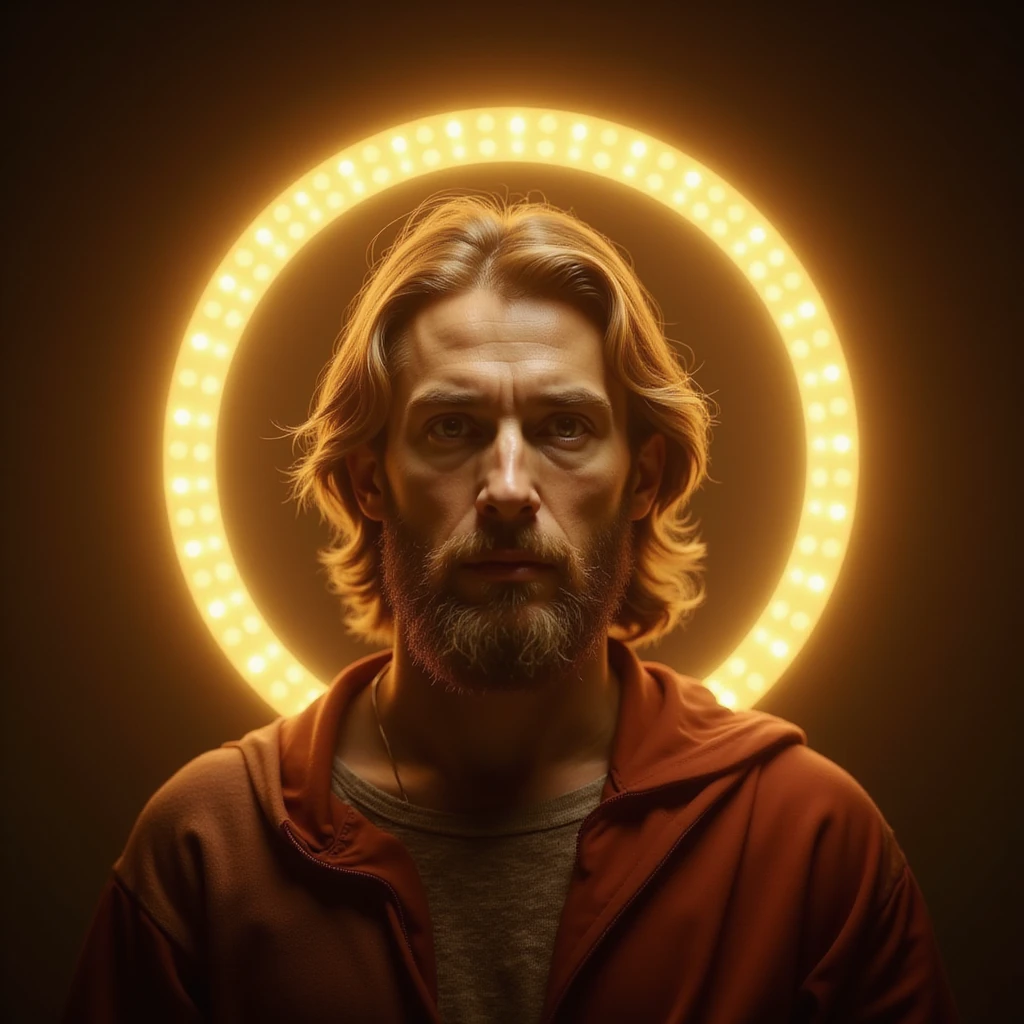realistic saint halo, shiny golden luminous circle, glowing effect emoji