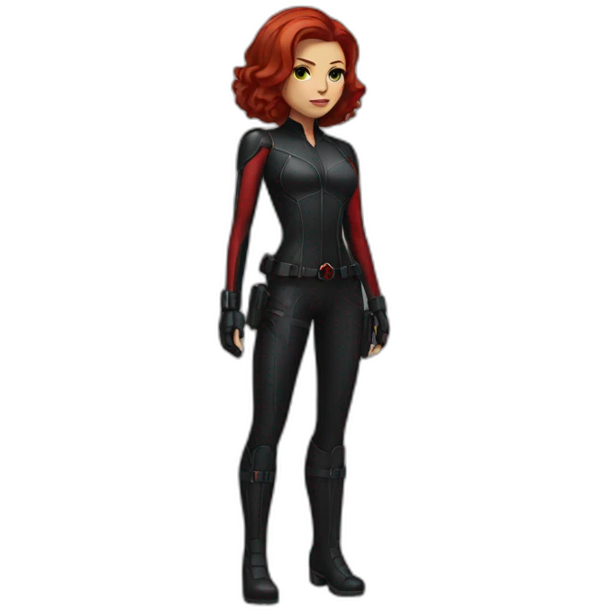fullbody Black Widow emoji