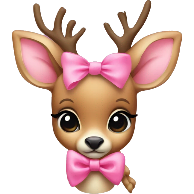 Baby deer with pink bow emoji