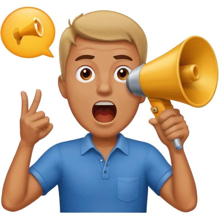 man shouting on megaphonee emoji