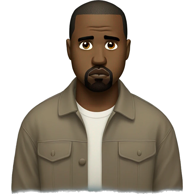 sad kanye west with a sad face  emoji