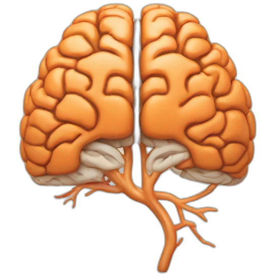 The human brain in mild orange color emoji