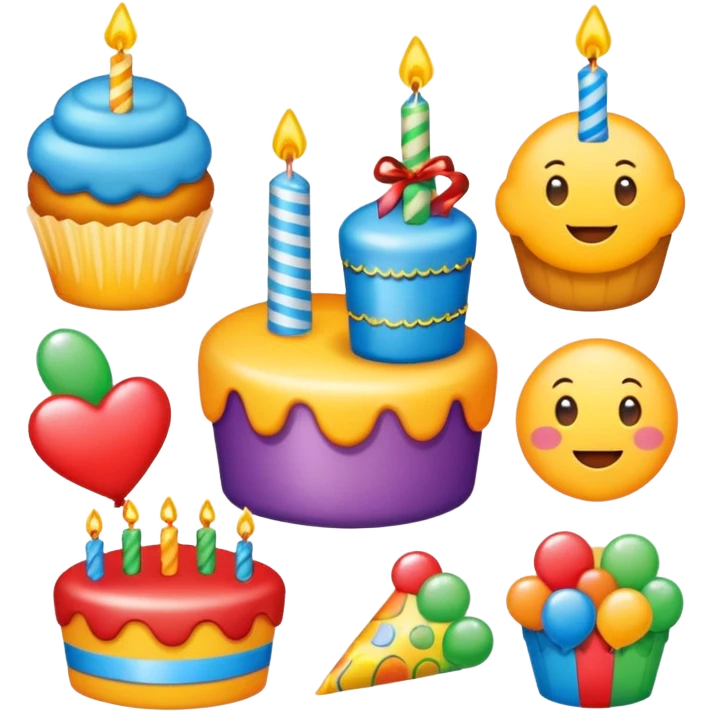 Happy birthday stickers  emoji