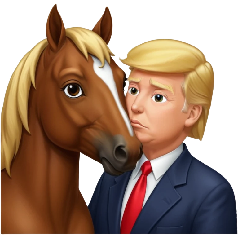 Donald trump kissing a horse emoji
