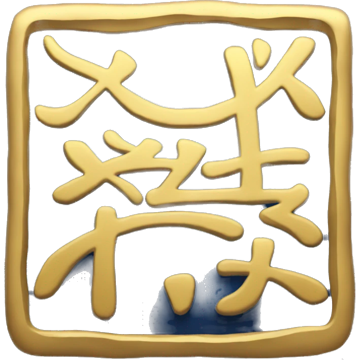 kanji emoji that is gold and blue emoji