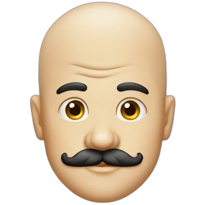 Bald chef moustache tattoos emoji