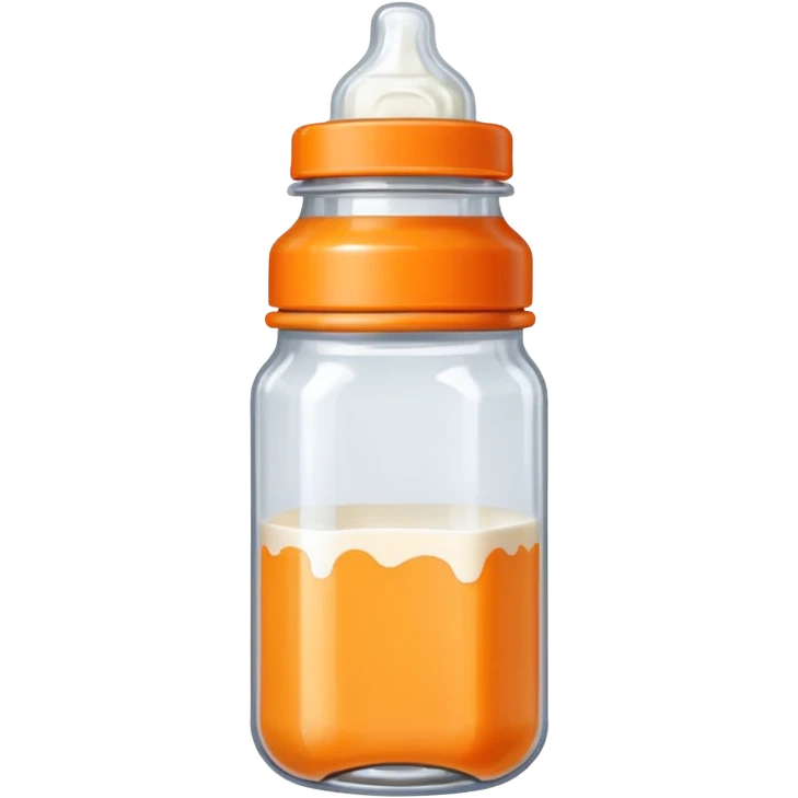 pixel art baby bottle with orange lid emoji