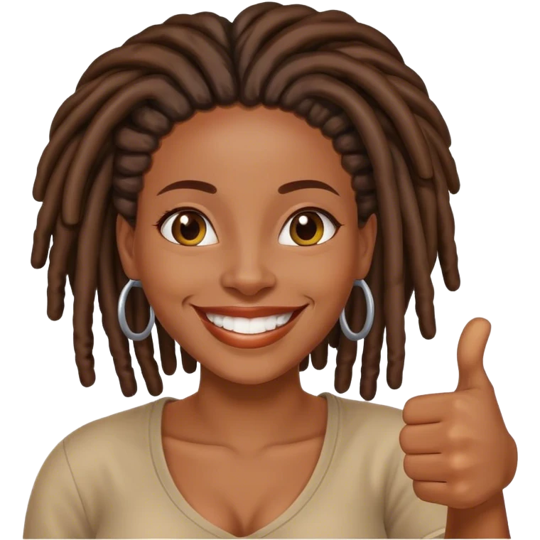 Black woman with locs thumbs up emoji