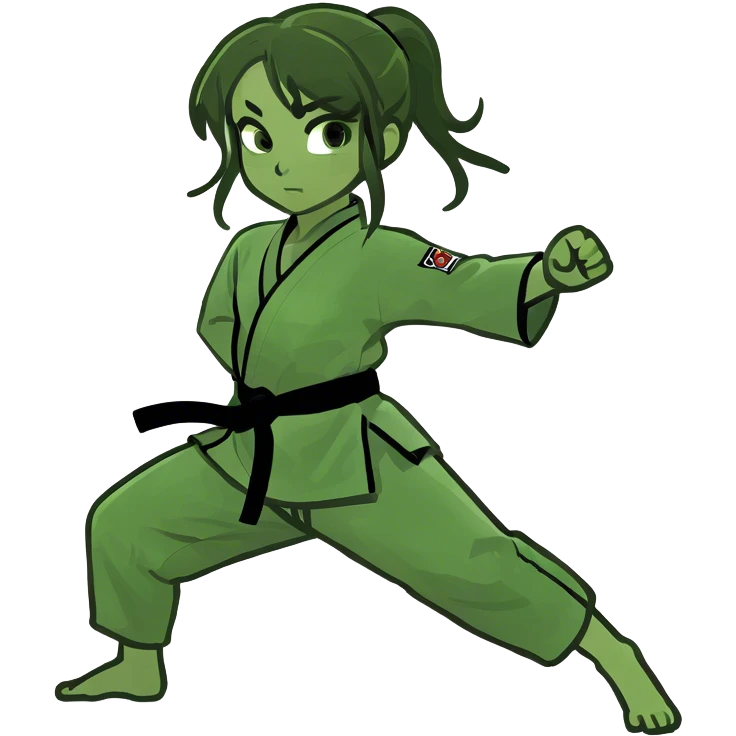 Brunette girl doing karate  emoji