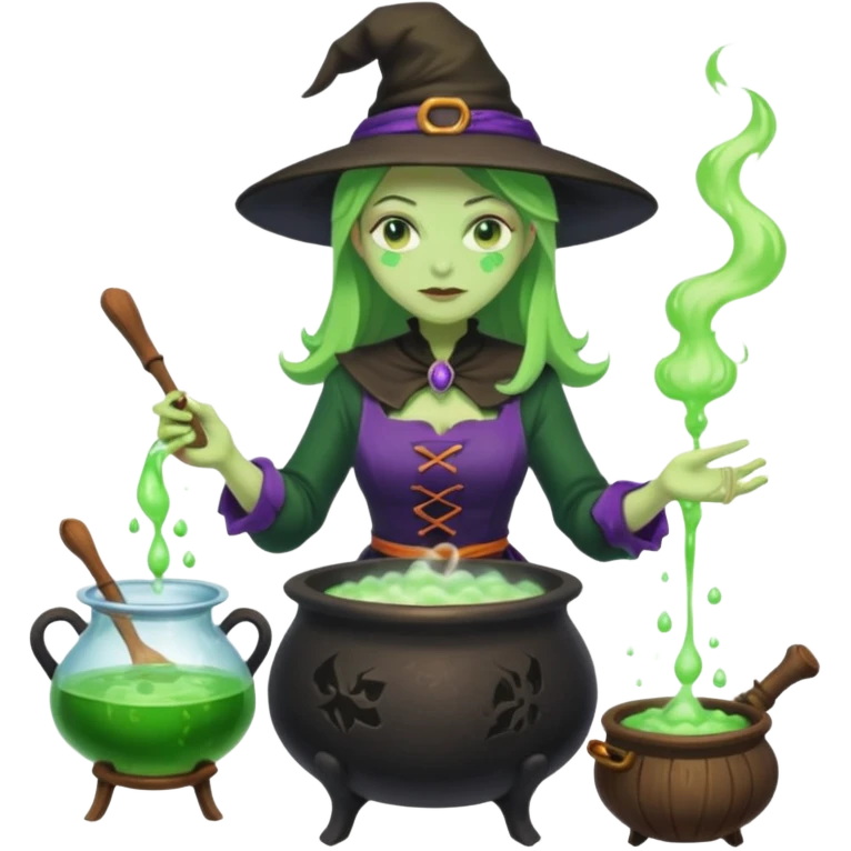 green witch cooking potion emoji