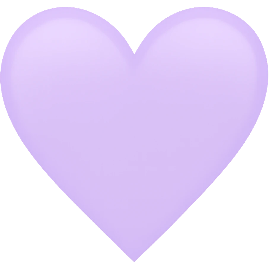 a lighter purple heart in emoji style, more rounded emoji