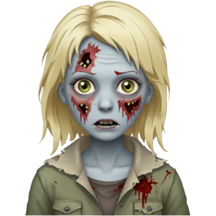 Mulher zumbi de cabelo loiro emoji