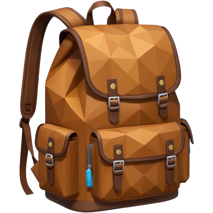 backpack brown emoji low poly  emoji