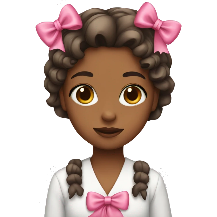 Girl with pink bows emoji