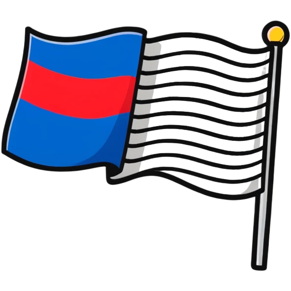 Flag of the Netherlands with red white and blue horizontal stripes emoji
