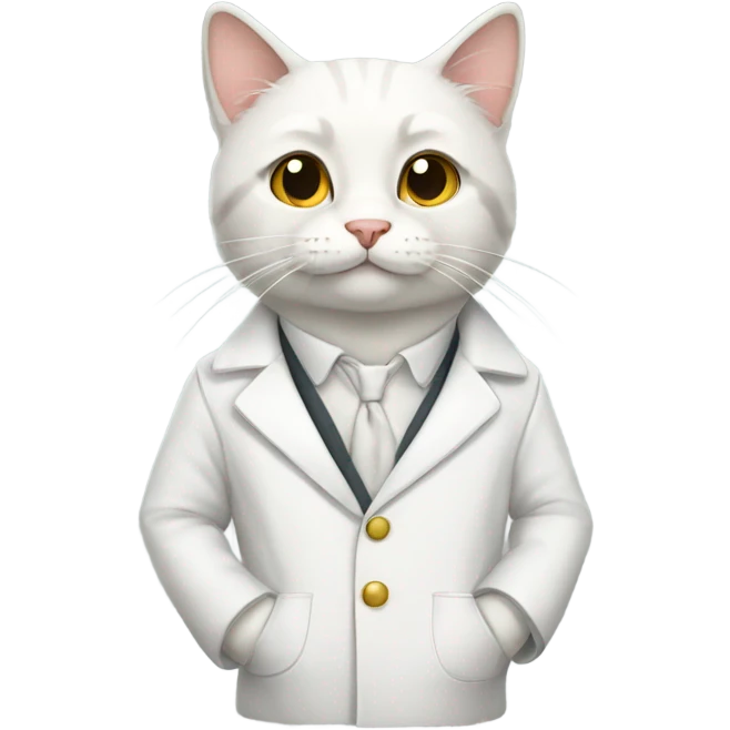 Cat wearing white coat emoji