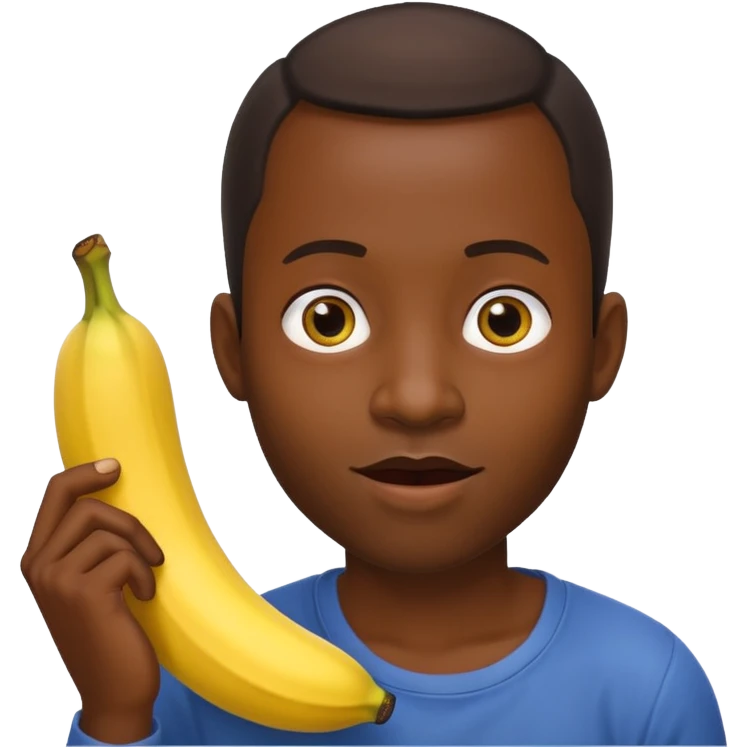 black man eating a banana emoji
