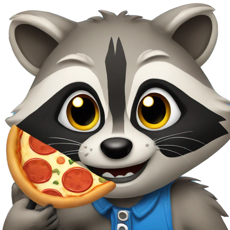 raccoon eating pizza emoji