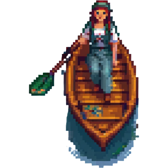 woman on a punt, pixel art emoji