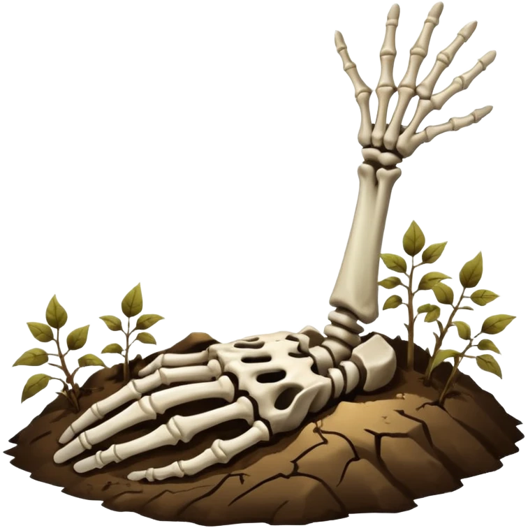 skeleton hand emerging from the ground emoji