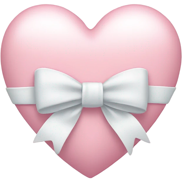 Pastel pink heart with white bow emoji