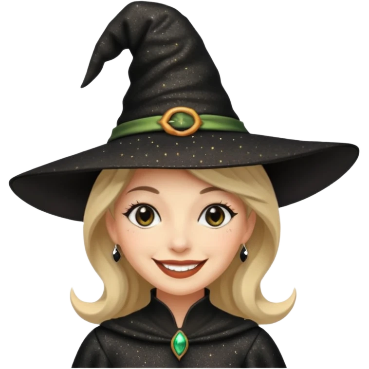 black gitter hat witch emoji