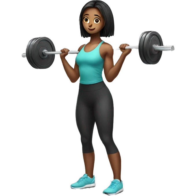 pretty girl doing deadlifts emoji