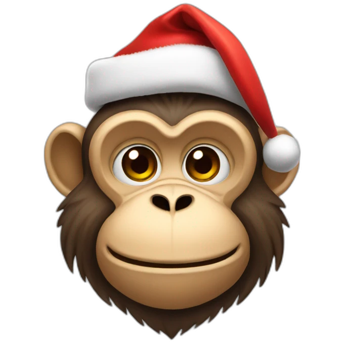 monkey in santa's hat emoji