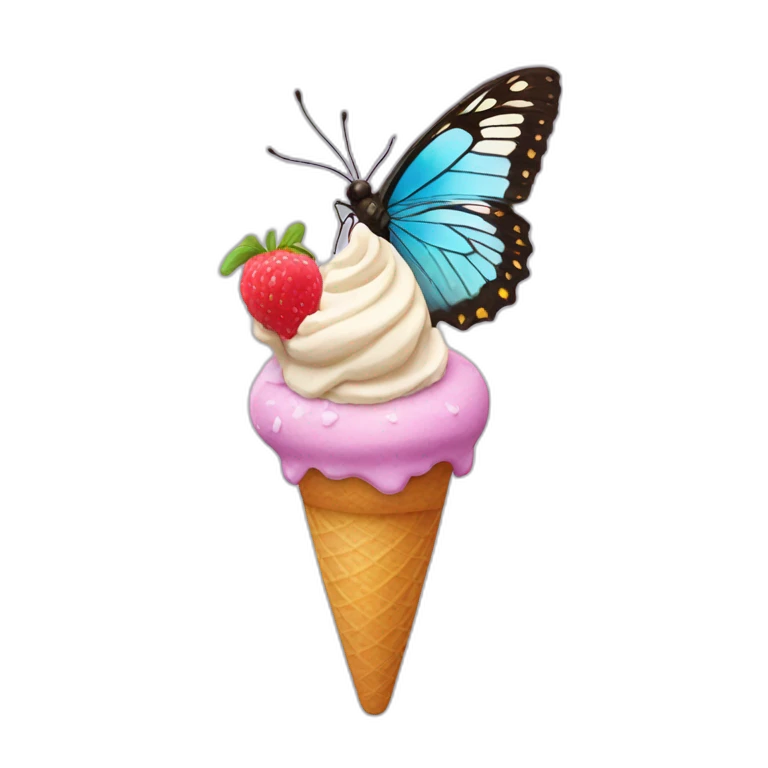 Butterfly with ice cream  emoji
