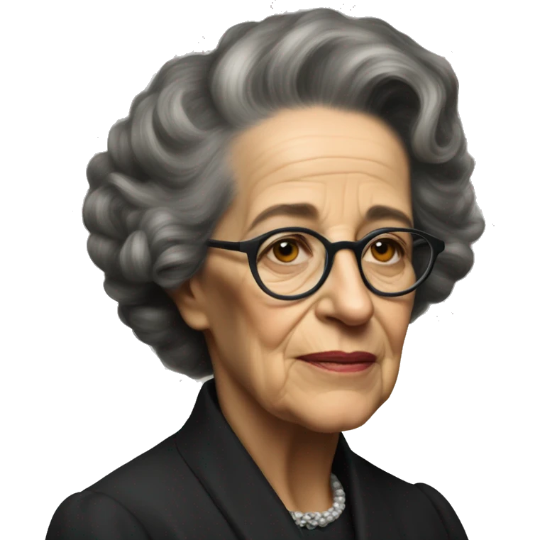 portrait of old hannah arendt without glasses emoji