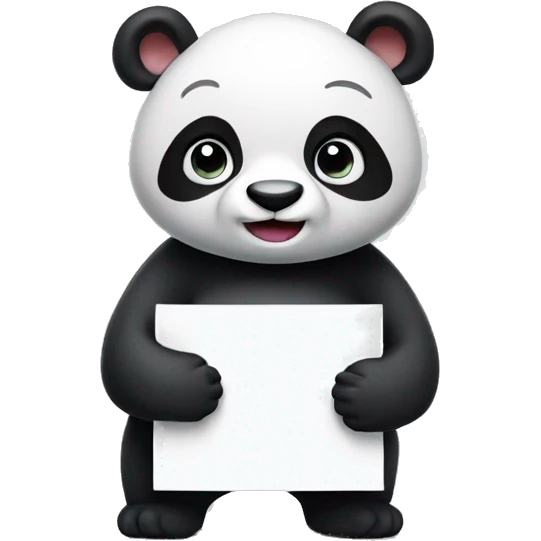 Panda holding a sign that says NO emoji