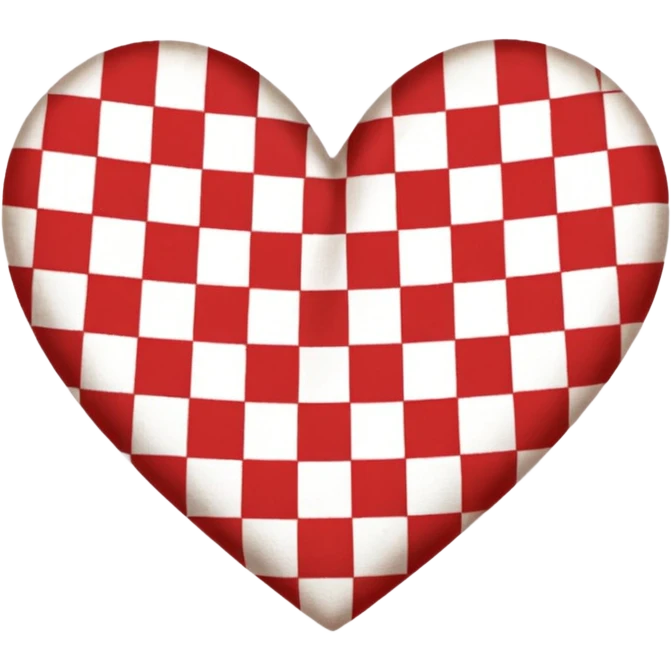 red and white gingham heart vintage  emoji