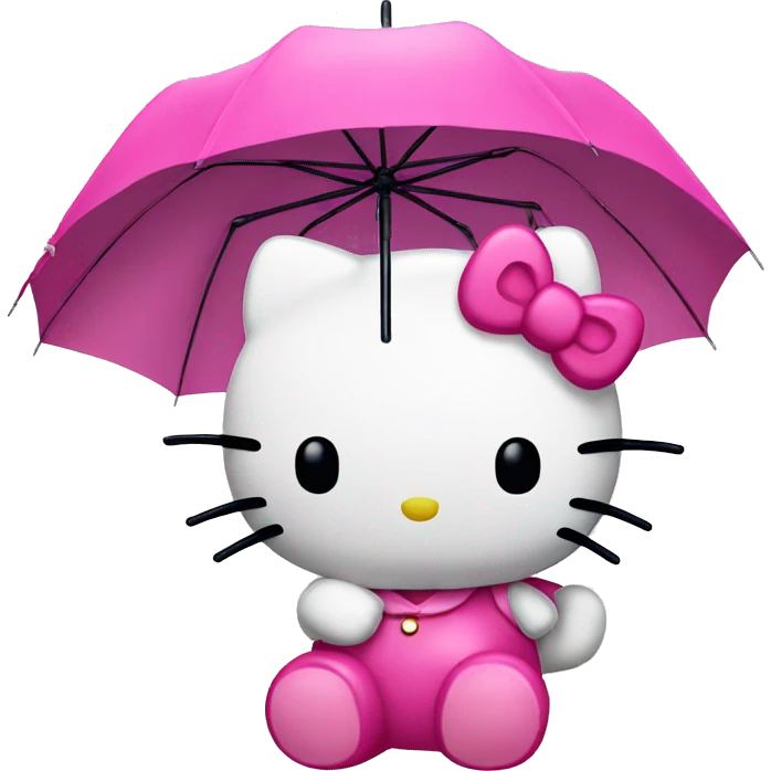 Hello kitty with pink umbrella emoji