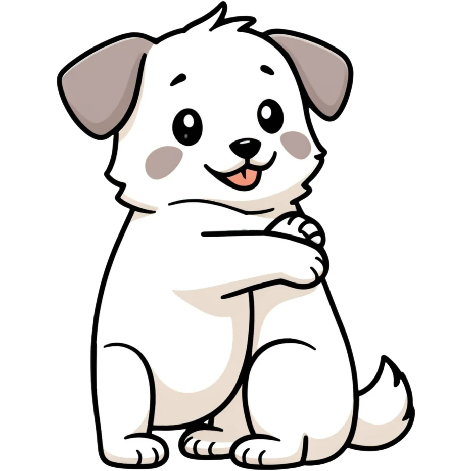 Dog giving hug emoji