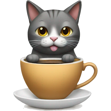 Cat drinking coffee emoji