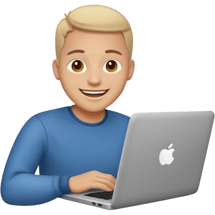 happy customer using laptop emoji