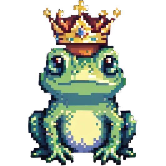 Tiny crowned frog emoji