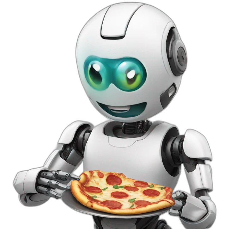 robot eatingpizza emoji