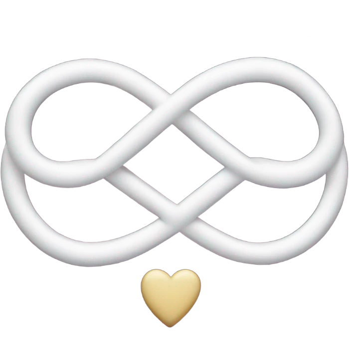 Infinity sign with a white love heart and stars emoji