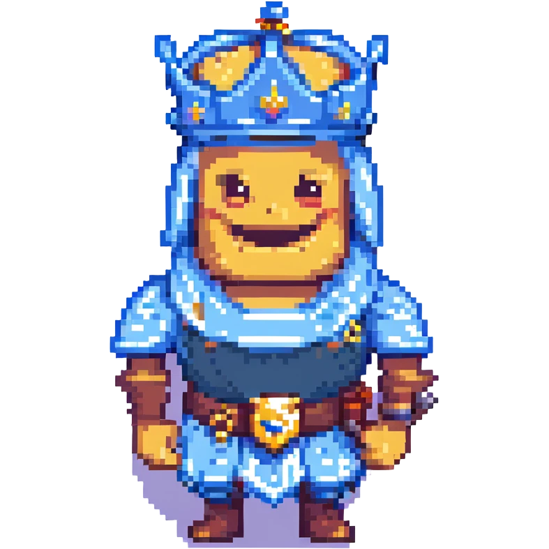 laughing Clash Royale character, pixel art style emoji