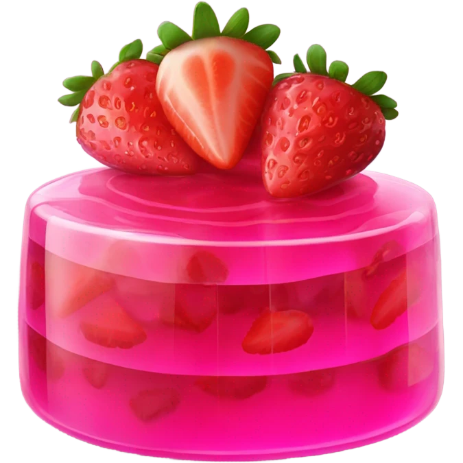 Hot pink jello with strawberries emoji